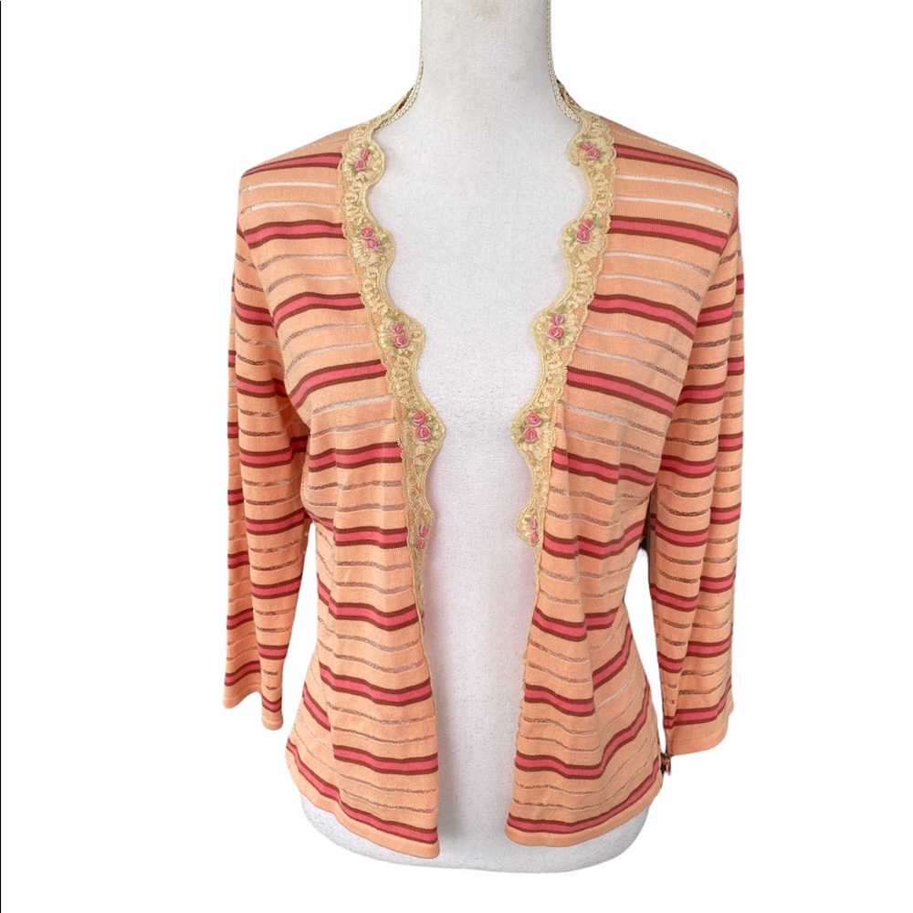 NWT INTUITIONS Stripe sweater size large 1️⃣